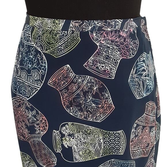 Diane Von Furstenberg Wrap Skirt 100% Silk Midi Pencil Skirt Cloisonné S Vintage - Picture 4 of 11